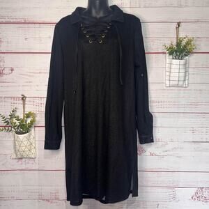 Cal Style Women’s Lace Up Neckline Dress | Large